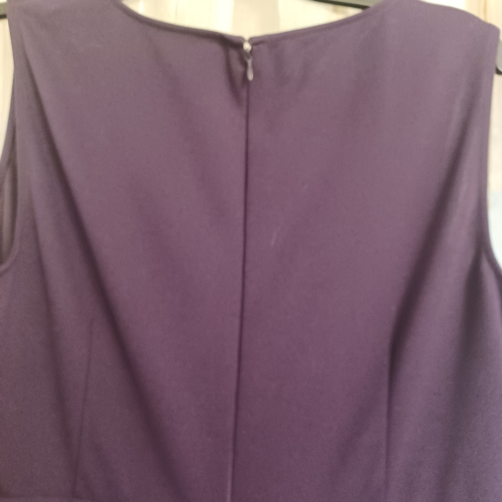 BLACK LABEL by EVAN- PICONE Plum Purple Classic Sleeveless Dress Size 16 - Picture 8 of 13